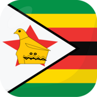 Zimbabwe Flagge Platz 3d Karikatur Stil. png