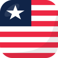Liberia flag square 3D cartoon style. png