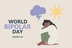 Background flat style World Bipolar Day vector