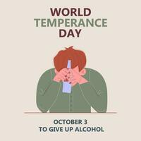 World Temperance Day.  To give up alcohol. vector