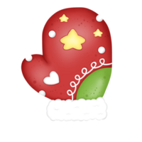 Natale guanti con stelle e cuori modello. Natale isolato png