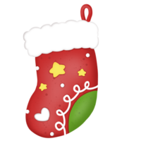 christmas stocking star and heart pattern illustration png