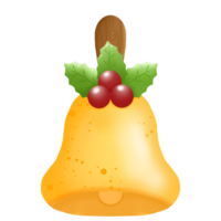 christmas bell with holly berries png