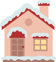 Snow covered house. PNG with transparent background