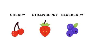 Cherry Strawberry Blueberry Color Solid vector