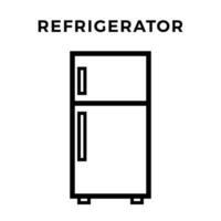 refrigerador negro contorno vector