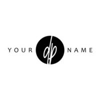 DP Initial Handwriting In Circle Frame Template Design vector