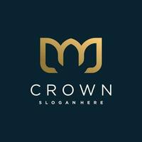 Crown design element vector icon with creative modern concept