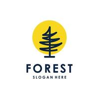 Pine tree design element vector icon with creative concept