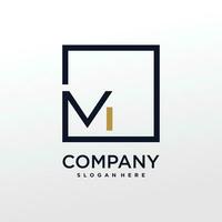Letter M design element icon with creative modern square concept vector