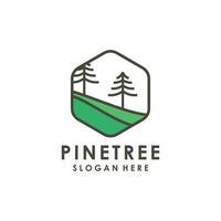 Pine tree design element vector icon with creative concept