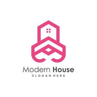 Modern house design element icon with creative unique concept vector