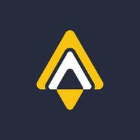 Letter A design element icon with arrow concept idea vector