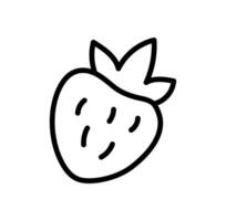 Hand drawn line strawberry fruit outline icon vector doodle illustration, suitable for coloring book, logo, illustration, sticker, cover