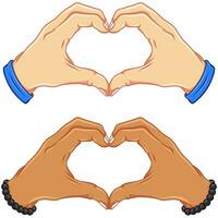 Vector design of hands forming a heart as a symbol of love