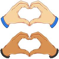 Vector design of hands forming a heart as a symbol of love