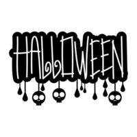 header text Halloween silhouette design vector