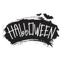 header text Halloween silhouette design vector