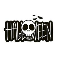 header text Halloween silhouette design vector