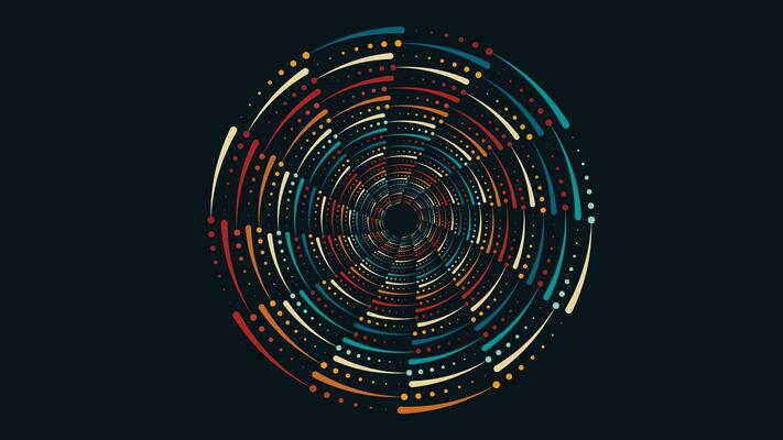 Abstract distance dotted galaxy in vortex style background.