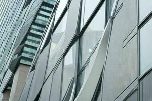 abstract architectural detail of a office building with glass facade. background. AI Generative Pro Photo