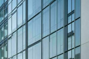 abstract architectural detail of a office building with glass facade. background. AI Generative Pro Photo