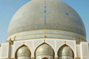 architectural detail of a mosque dome building. background. AI Generative Pro Photo