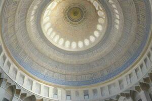 architectural detail of a mosque dome building. background. AI Generative Pro Photo