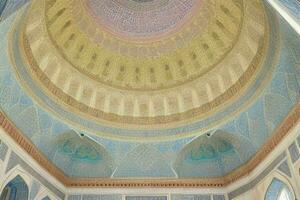 architectural detail of a mosque dome building. background. AI Generative Pro Photo