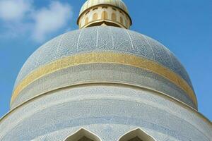 architectural detail of a mosque dome building. background. AI Generative Pro Photo