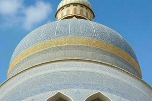 architectural detail of a mosque dome building. background. AI Generative Pro Photo