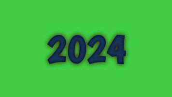 Neon- Text Animation mit das Wörter 2024 blinkt. video