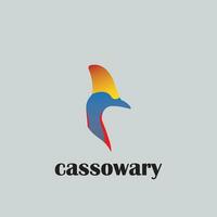 Cassowary logo design with gradation colors vector