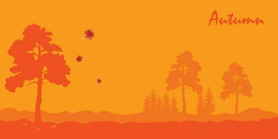 Landscape illustration design with an autumn theme vector