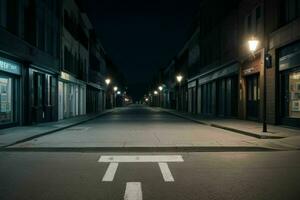 vacío espacio en el calle en el noche. antecedentes. ai generativo Pro foto