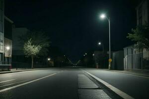 vacío espacio en el calle en el noche. antecedentes. ai generativo Pro foto