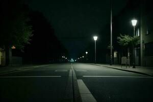 vacío espacio en el calle en el noche. antecedentes. ai generativo Pro foto