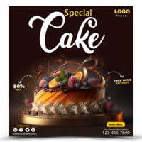 social médias délicieux spécial gâteau bannière Publier modèle conception psd