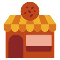 comida y panadería tienda panadería icono vector