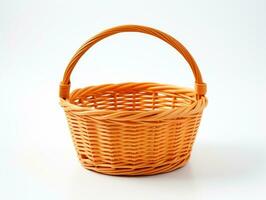 Colorful empty basket with white background AI Generative photo