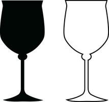 Wine glasses icons set simple symbol of bar, restaurant. . Various wine glass flat or line vector black silhouette collection for mobile concept and web design.