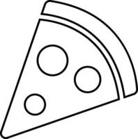 Pizza pedazo plano línea negro icono. vector Delgado firmar de italiano rápido comida café logo . pizzería lata ser usado para digital producto, presentación, impresión diseño y más