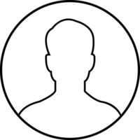 Business avatar profile black outline icon. Man of user line vector symbol in trendy linear style isolated on . Male profile people diverse face for social network or web.