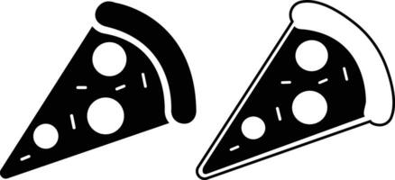 Pizza piece flat line black icons set. Vector thin sign of italian fast food cafe logo. Pizzeria can be used for digital product, presentation, print design and more