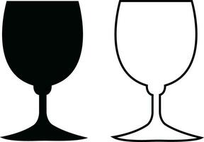 Wine glasses icons set simple symbol of bar, restaurant. . Various wine glass flat or line vector black silhouette collection for mobile concept and web design.