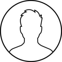 negocio avatar perfil negro contorno icono. hombre de usuario línea vector símbolo en de moda lineal estilo aislado en . masculino perfil personas diverso cara para social red o web.