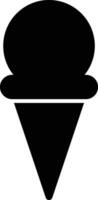 Ice cream cone icon Modern sweet vanilla desert sign. Trendy black flat line vector chocolate cram symbol for web site design, button to mobile app. Logotype.