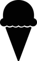 Ice cream cone icon Modern sweet vanilla desert sign. Trendy black flat line vector chocolate cram symbol for web site design, button to mobile app. Logotype.