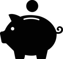 Piggy bank icon. Piggy bank saving money flat icon . Baby pig piggy bank. Pig silhouette. Financial independence. Money box symbol filled style vector i