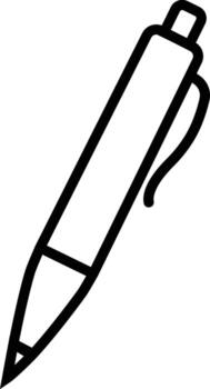 negro bolígrafo icono. firma bolígrafo lineal y contorno vector firmar pictograma. sencillo bolígrafo símbolo . adecuado para web página, móvil aplicación, ui, ux y gui diseño.